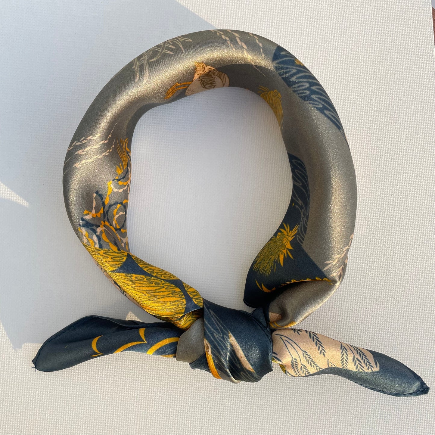 100% Mulberry Silk Scarf-Small Square Multicolor Silk Scarf, lightweight Luxury Neck Hair Scarf - The Teals
