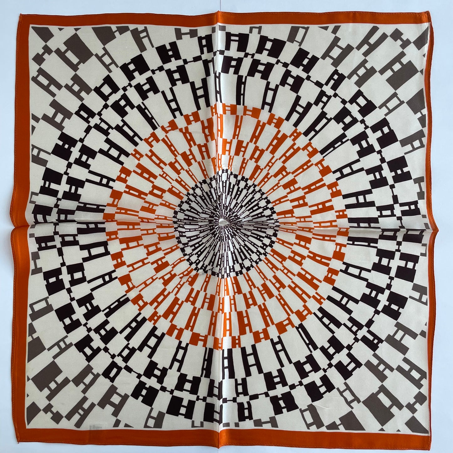 100% Pure Silk Multicolour Small Silk Scarf -The Orange H
