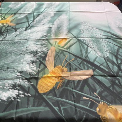 Exquisite Duo-Colour Mulberry 43” Silk Scarf: Hand-Rolled Edge, 6A Grade - The Garden