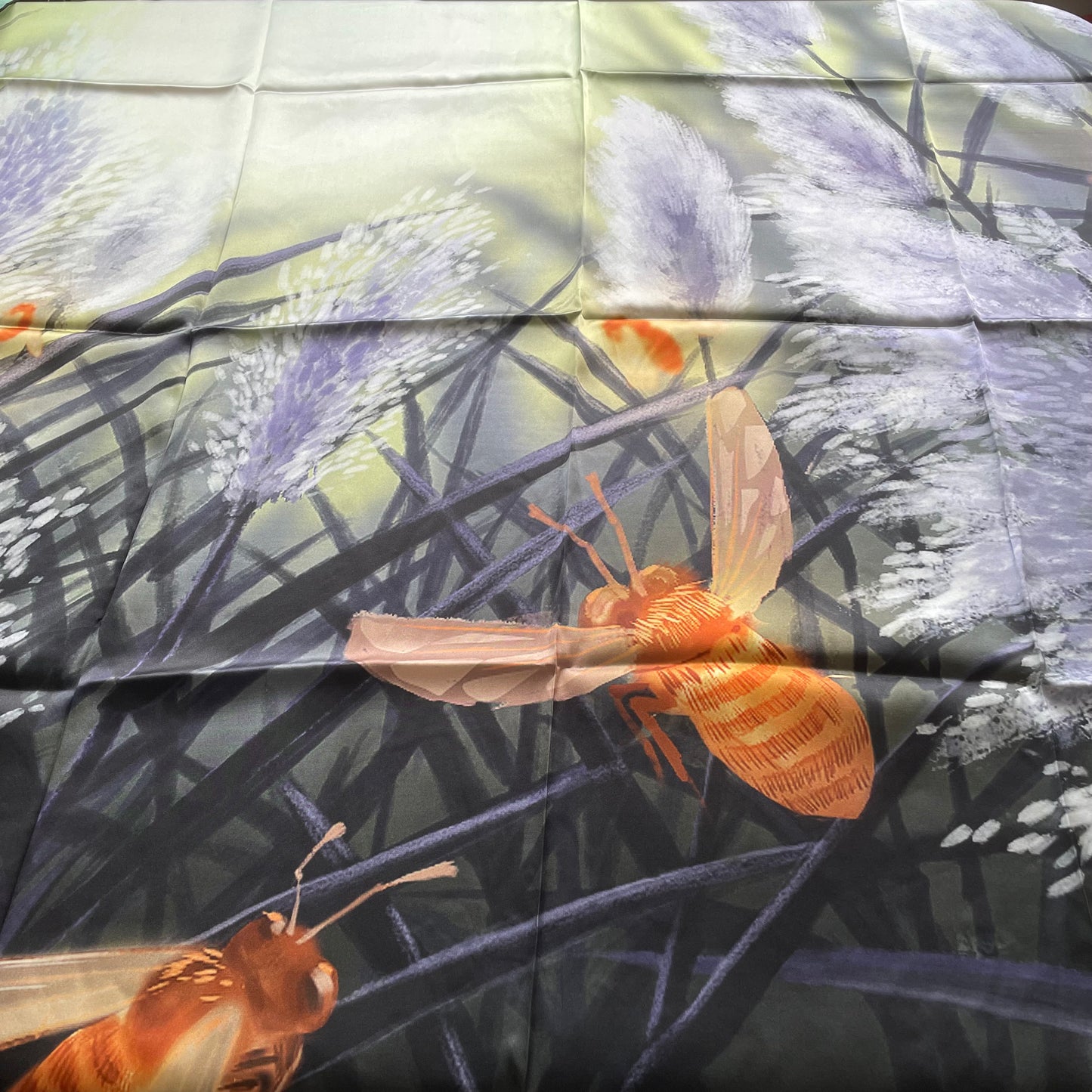 Exquisite Duo-Colour Mulberry 43” Silk Scarf: Hand-Rolled Edge, 6A Grade - The Garden