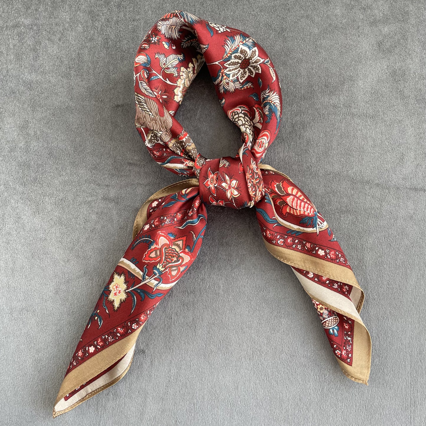 100% Pure Silk Multicolour Large Silk Scarf / Headscarf-The Life Tree- 26”Silk Scarf / Headscarf