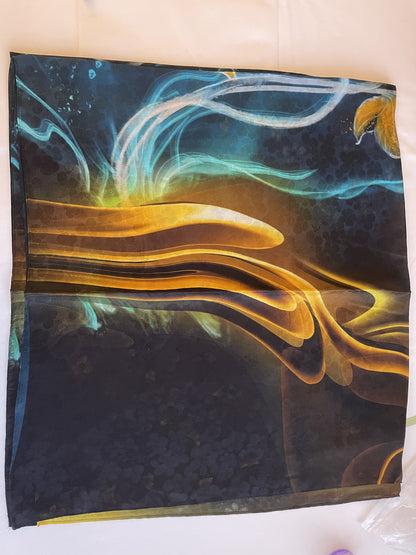100% Pure Silk Black super long Silk Scarf / Headscarf-The Premium Black