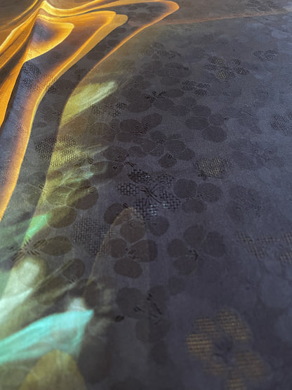 100% Pure Silk Black super long Silk Scarf / Headscarf-The Premium Black