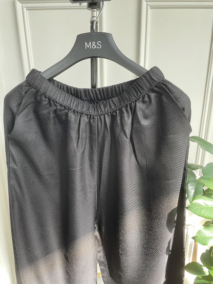 100% Pure Mulberry Silk Black Wide leg Pants
