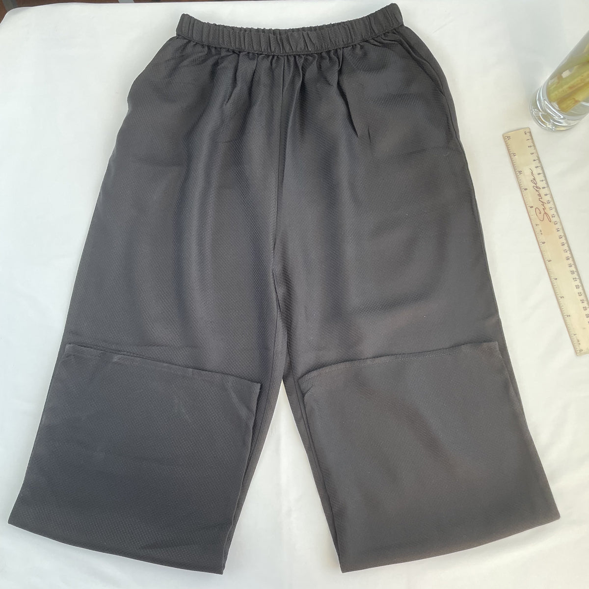 100% Pure Mulberry Silk Black Wide leg Pants