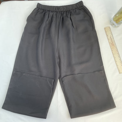 100% Pure Mulberry Silk Black Wide leg Pants