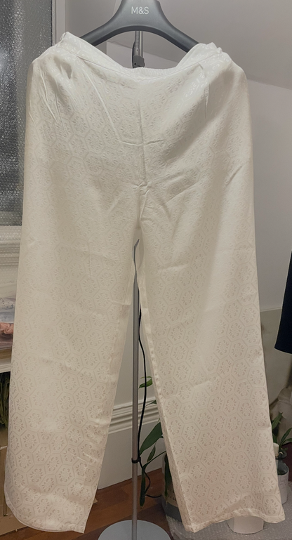 100% Pure Mulberry Silk Black Wide leg Pants