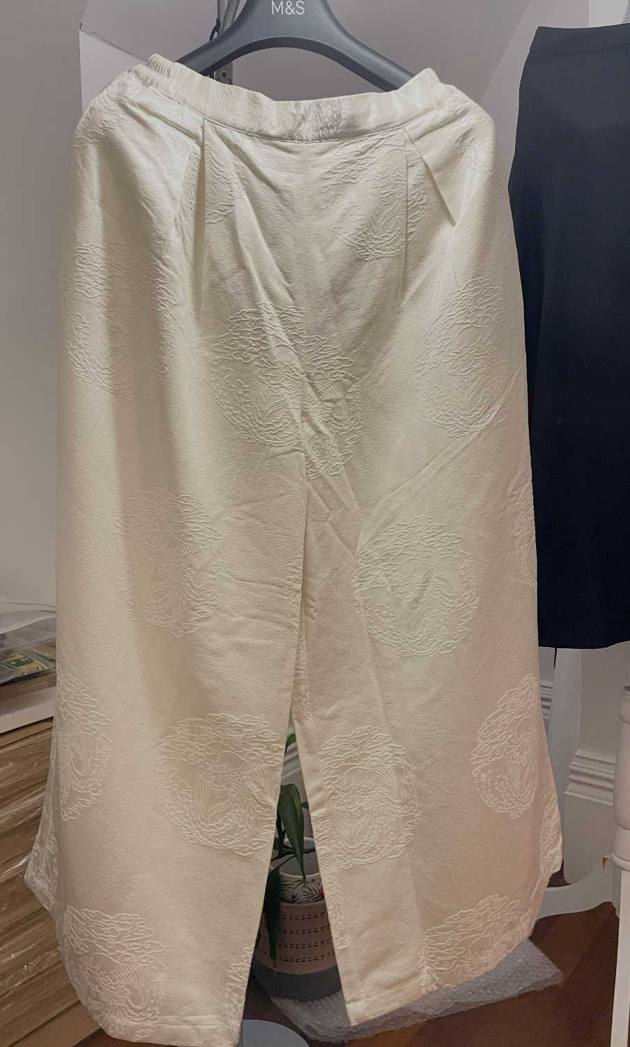 100% Pure Mulberry Silk Black Wide leg Pants