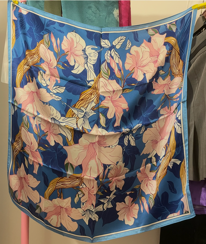 100% Pure Silk Multicolour Large 26” Silk Scarf / Headscarf-The Paisleys