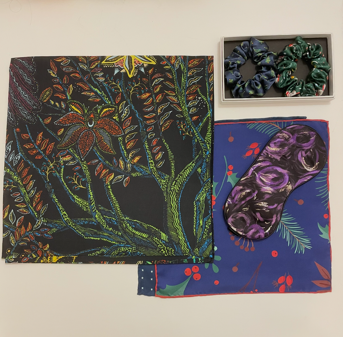 100% Pure Silk Multicolour Large 26” Silk Scarf / Headscarf-The Paisleys