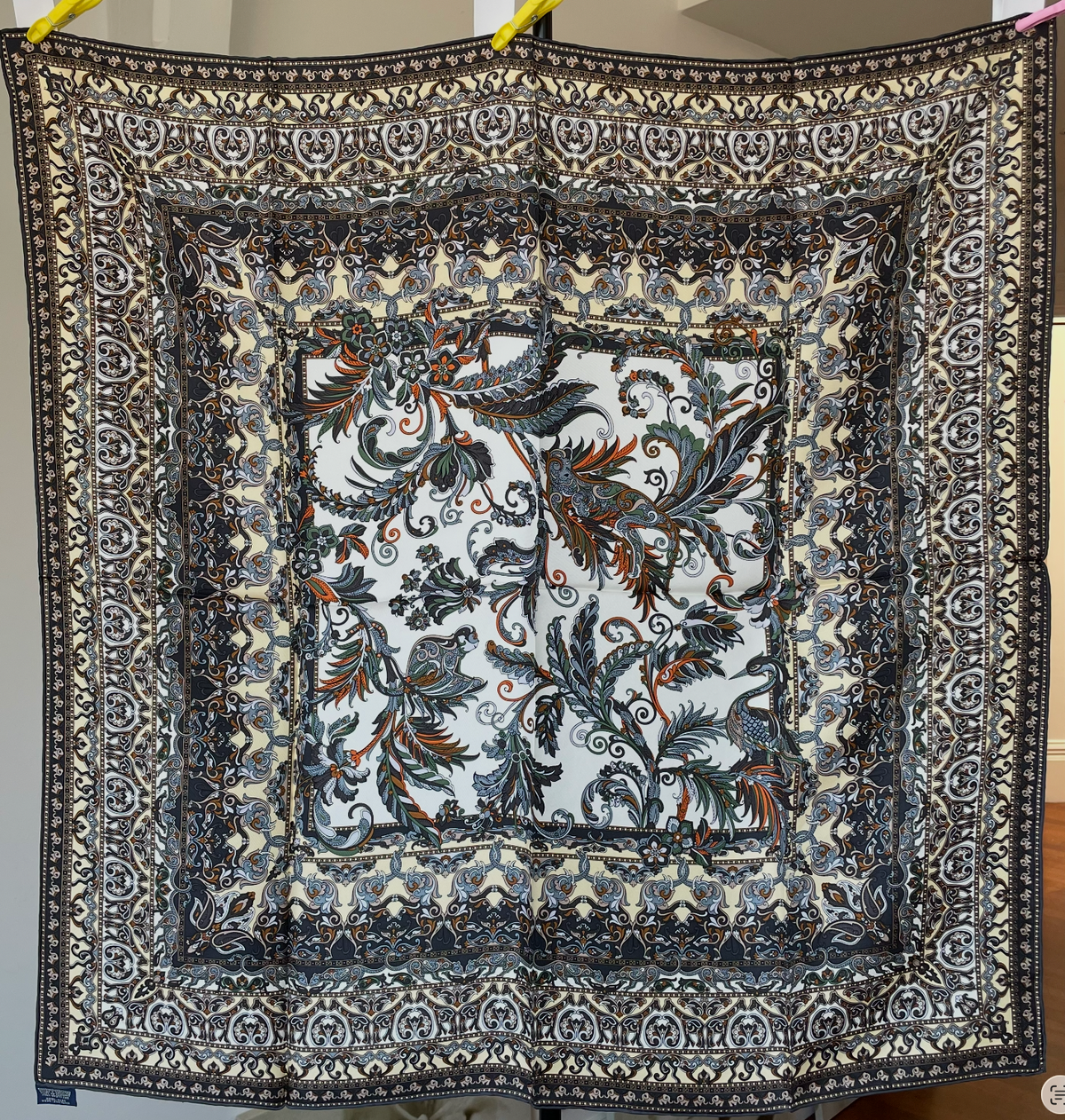 100% Pure Silk Multicolour Large 26” Silk Scarf / Headscarf-The Paisleys
