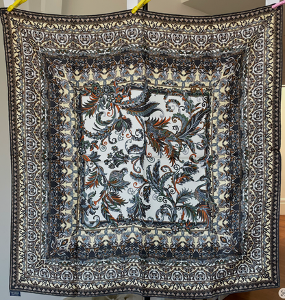 100% Pure Silk Multicolour Large 26” Silk Scarf / Headscarf-The Paisleys