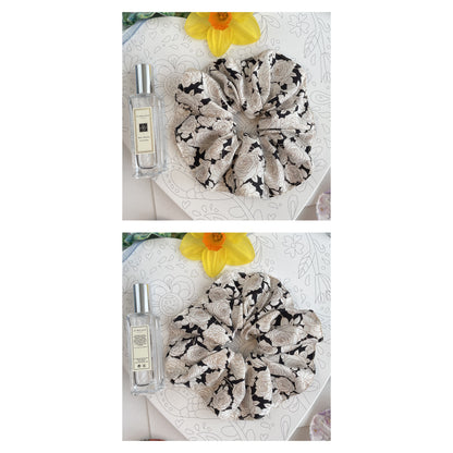 Luxury Handmade Pure Silk Scrunchie - Luxury 7cm wide Silk Hair tie - Artistic Silk Scrunchie-Luxury Hair Accessory