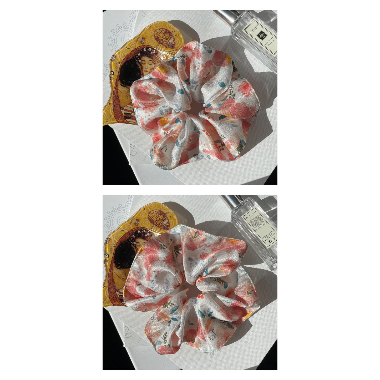 Luxury Handmade Pure Silk Scrunchie - Luxury 7cm wide Silk Hair tie - Artistic Silk Scrunchie-Luxury Hair Accessory