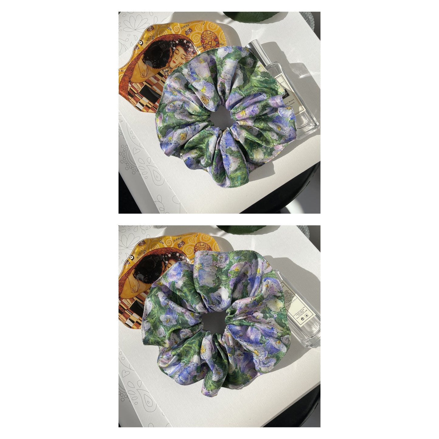 Luxury Handmade Pure Silk Scrunchie - Luxury 7cm wide Silk Hair tie - Artistic Silk Scrunchie-Luxury Hair Accessory