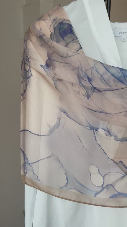 100% Pure Silk Multicolour long Silk Scarf / Headscarf-The Rose