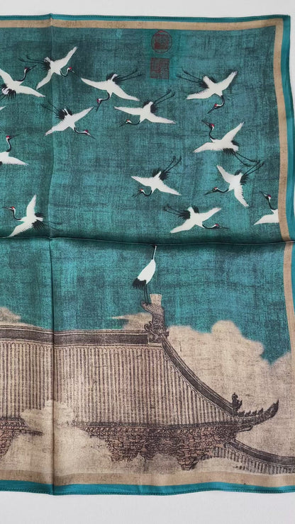 100% Pure Silk Multicolour Small Silk Scarf -The Asian