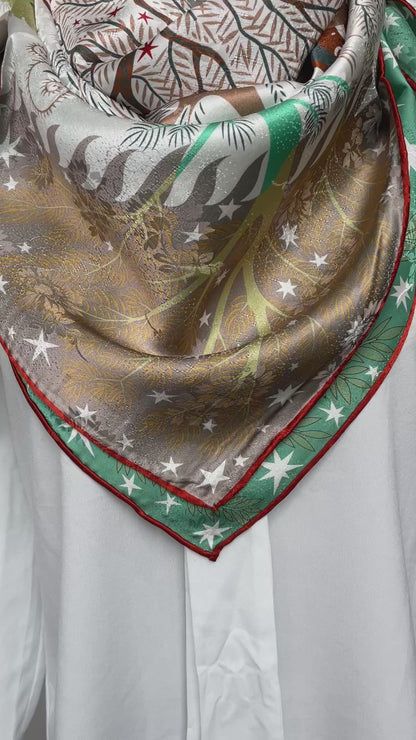 Exquisite Duo-Colour Mulberry 43” Silk Scarf: Hand-Rolled Edge, 6A Grade - The Olympias