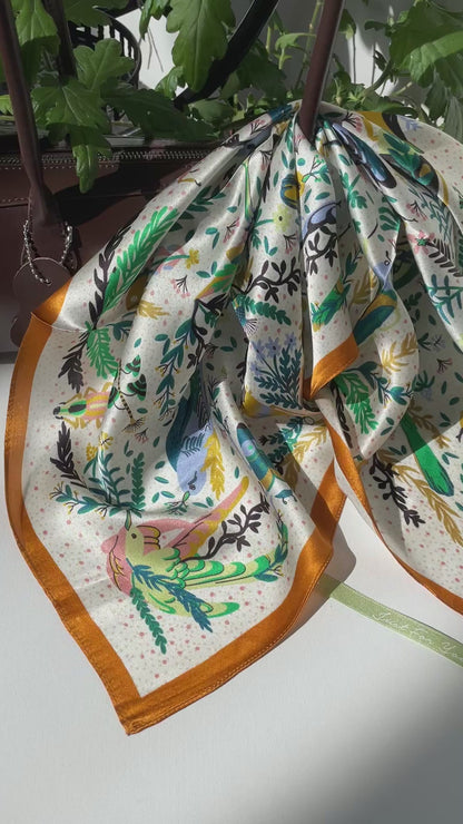 20" 100% Pure Mulberry Silk Square Scarf – The Pipits Garden