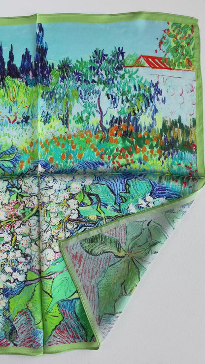 100% Pure Silk Multicolour Small Silk Scarf -The Summer