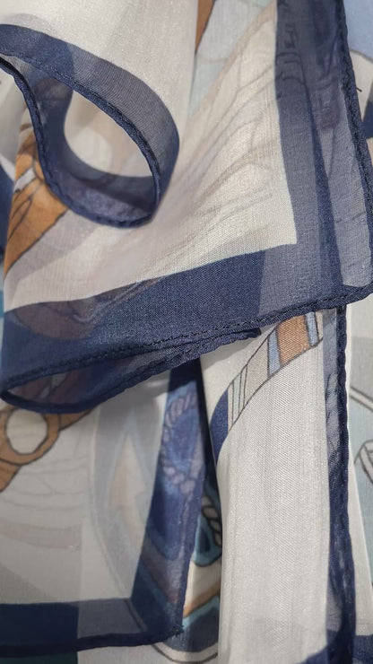 100% Pure Silk Multicolour long Silk Scarf / Headscarf-The Sealing