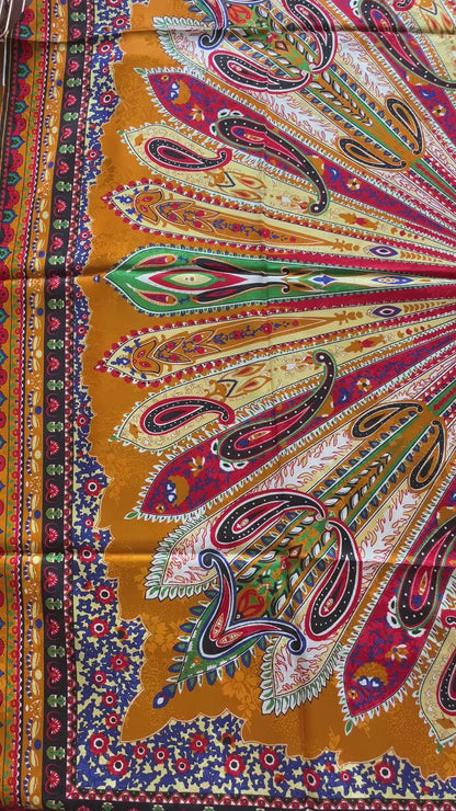 100% Pure Mulberry Silk Duo-Color Handmade Large Silk Scarf 43"- The Feathers