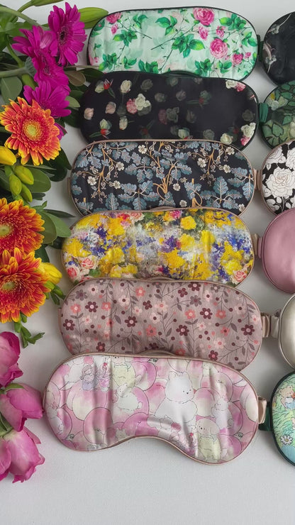 100% Mulberry Silk Eye Mask – Ultra-Soft, Breathable, and Elegant (The White Rose)