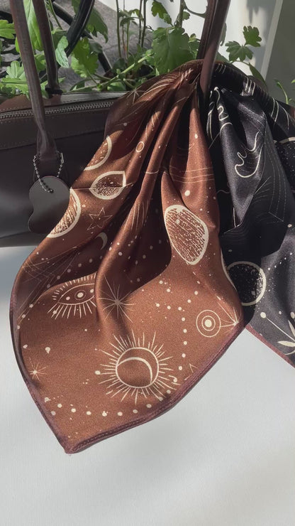 20" 100% Pure Mulberry Silk Square Scarf – The Universe