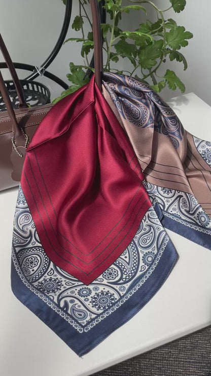 100% Pure Silk Multicolour Large 26” Silk Scarf / Headscarf-The Paisleys