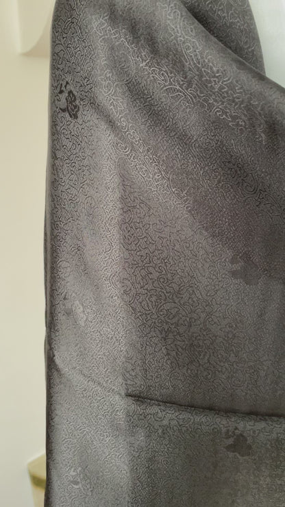100% Pure Silk Black long Silk Scarf / Headscarf-The Premium Black