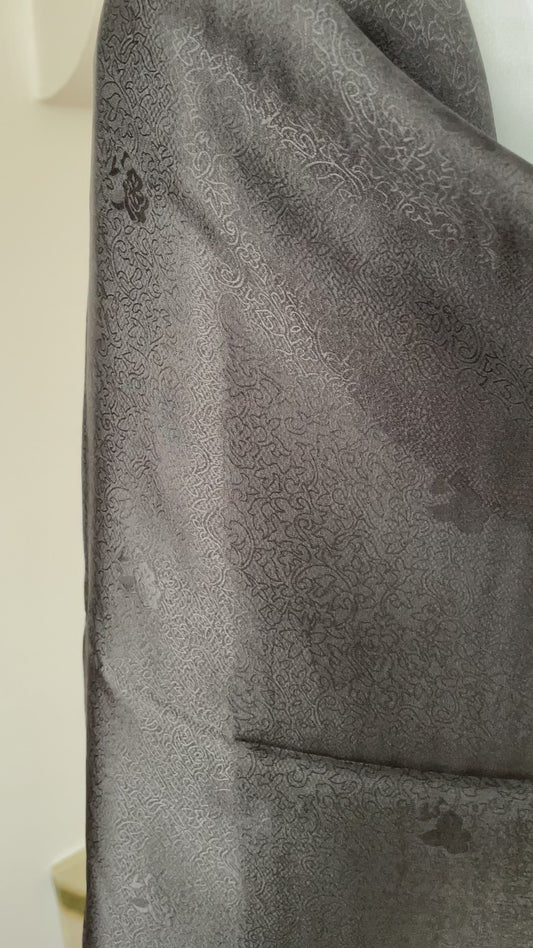 100% Pure Silk Black long Silk Scarf / Headscarf-The Premium Black
