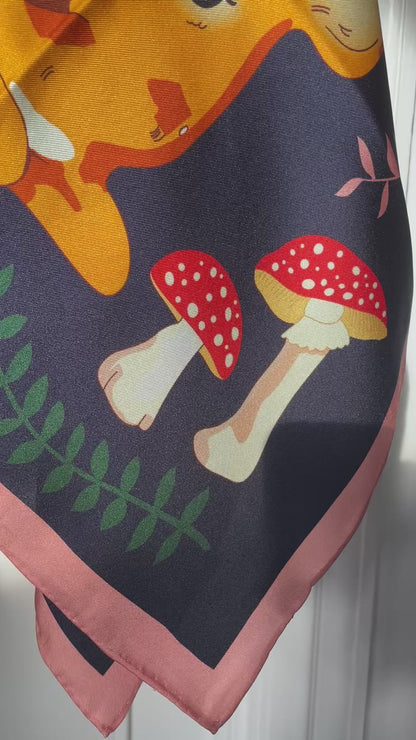 100% Pure Mulberry Silk Extra Large HandRolled Silk Scarf - The Deers