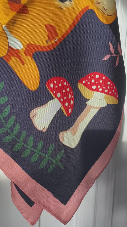 100% Pure Mulberry Silk Extra Large HandRolled Silk Scarf - The Deers