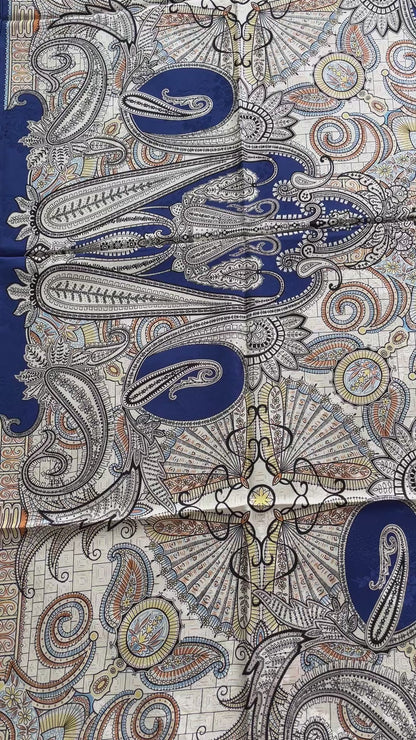 Exquisite Duo-Colour Mulberry 43” Silk Scarf: Hand-Rolled Edge, 6A Grade - The Paisleys