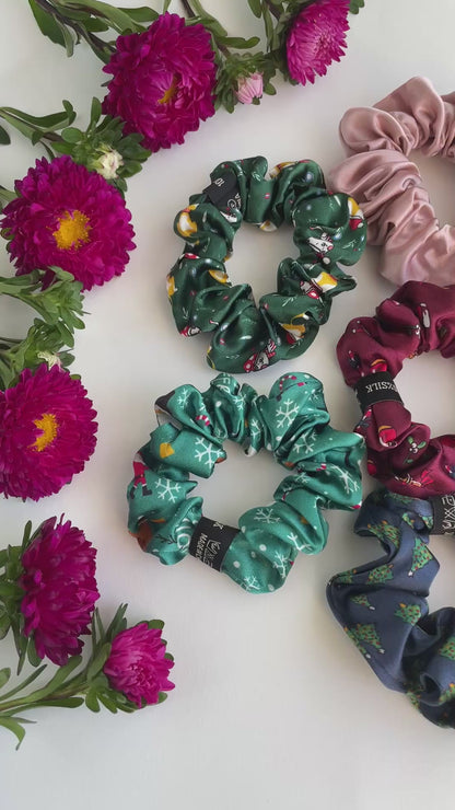 100% Pure Mulberry Silk Small Elastic Hair Scrunchie - Pure Silk Hair Scrunchie/hair Accessory-The Christmas