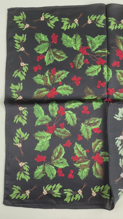 100% Pure Silk Multicolour Small Silk Scarf -The Holly