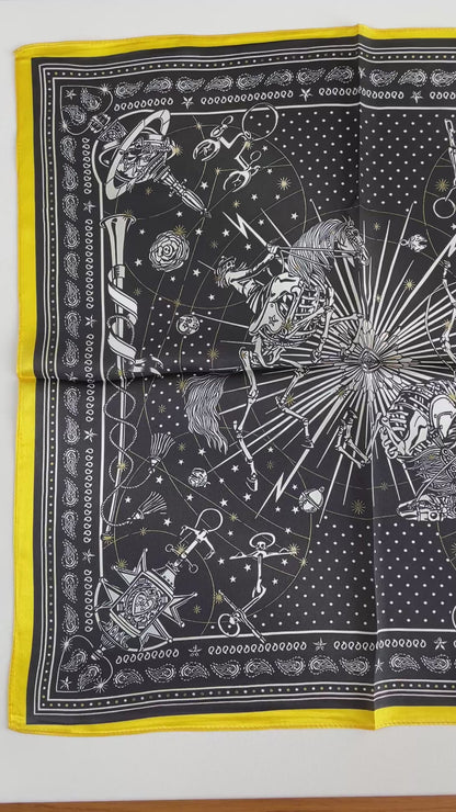 100% Pure Silk Multicolour Small Silk Scarf -The Horse & Bone